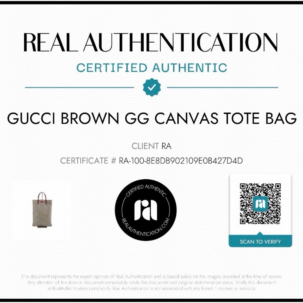 Gucci Beige/Brown Monogram Tote with Red Leather Handles - Picture 8 of 13